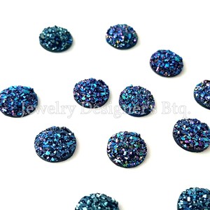 10mm Violet-Bleu Druzy Cabochons Faux Druzy Cabochon Résine Bijoux Fournitures Boucles d’oreilles Résultats Caméo Paramètres Kawaii Approvisionnement