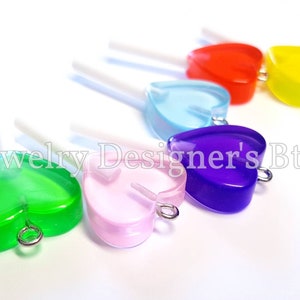 Resin Lollipop Charms - Candy DIY Earring Charm - Pendant Lollipops - 40mm x 18.5mm x 7mm