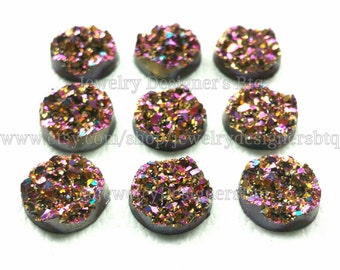 12mm Faux Druzy Cabochon Druzy Cabochon Chunky Druzy Cabochons Resin Cabochons Druzies Ohrstecker Post Ohrring 12mm Bezel Kawaii Cabochon