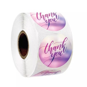 500 pegatinas de agradecimiento - Tamaño pequeño 1 pulgada Water Color Circle Gift Packaging Sticker Label