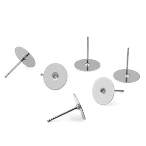 12mm Edelstahl Ohrstecker Klebekissen - 21 guage - Kommt mit Ohrsteckern