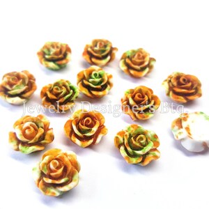 10mm Aquarelles 3D Résine Fleur Déco - Confetti Rose Kawaii Embellissements - 10mm est le diamètre total du haut