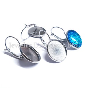 16 mm hypoallergene Edelstahl Cabochon-Einstellungen, 16 mm Lünettenbecher, Cabochon-Schmuck, Ohrringrohlinge, Schmuckzubehör