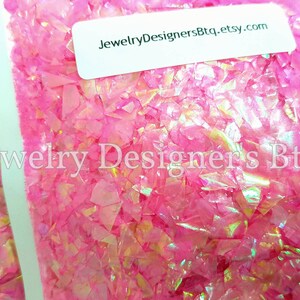 20g Flocons d’ongles AB concassés - Iridescent Aurora Borealis Nails Art - Pink AB Mylar Flakes Holographic Rainbow - Resin Shards Crafts Supply