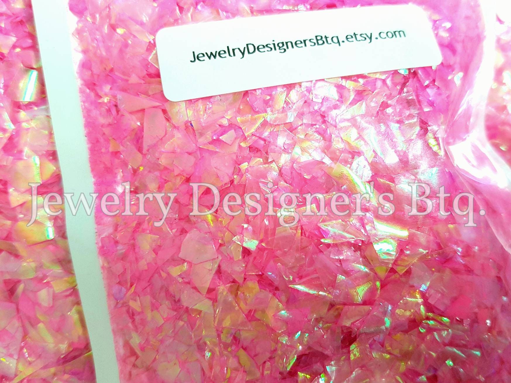 20g Crushed AB Nail Flakes - Iridescent Aurora Borealis Nails Art - Pink AB Mylar Flakes Holographic Rainbow - Resin Shards Crafts Supply