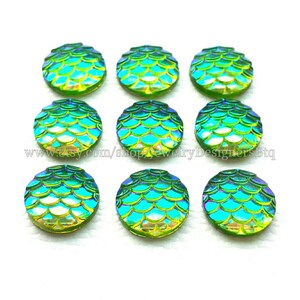 Cabochons Sirènes 12.1mm - Cabochon en résine d’écailles de poisson