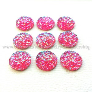 12mm Druzy Cabochon Faux Druzies Cabochons Kawaii Resin Glitter Cabochon Cellphone Deco Earring Finding Iridescent Faux Druzy