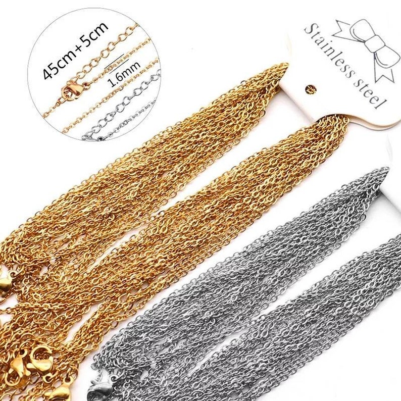 Stainless Steel Necklaces 45cm 5cm Extender Gold Steel Etsy Canada