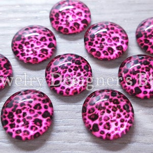 12mm Verre Photo Cabochons Léopard Eguille Print Motif