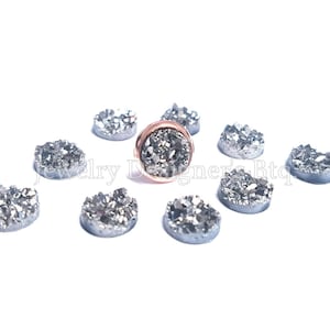 8mm Gunmetal Druzy Cabochons Faux Drusy Bronze Cabochon Résine Embellissement Bijoux Fournitures Boucles d’oreilles Résultats Cameo Paramètres Kawaii Supply
