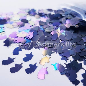10g AB Nail Glitter Licorne - Noir Arc-en-ciel Couleur Iridescente - Holographique Aurora Borealis Shiny Deco Pour Artisanat En Résine - 8mm × 5mm