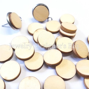 Houten cabochons van 12 mm - aangepaste houtafwerking - cirkelvormige houten versieringen