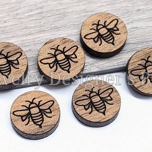 12 mm bijenhout cabochons - bladeren houten versieringen - kersenhout walnoot berk, kies kleur - semi-matte vernis