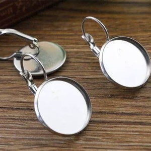 18mm Hypoallergenic Stainless Steel Cabochon Settings, 18 mm Bezel Cups, Cabochons Jewelry, Earring  Blanks, Jewellery Supply