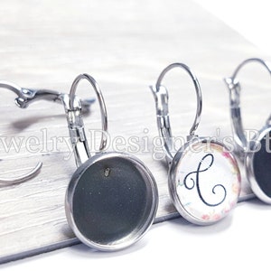 12mm Hypoallergenic Stainless Steel French Leverback Earring Cabochon Settings DIY Sensitive Skin Jewelry