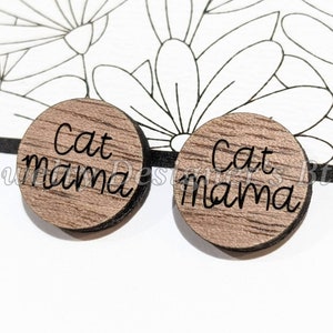 12mm Kat Mama Cabochons - Houten Versieringen - Cherrywood Walnut Birch, Pick Color - Semi-Matte Vernis