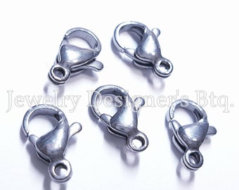 10mm x 5mm Stainless Steel Lobster Clasps - Hypoallergenic Unplanted Jewelry Findings