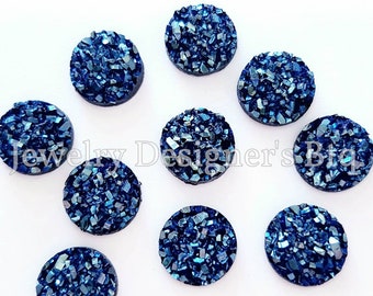 8mm Iridescent Faux Druzy Cabochons Resin Kawaii Cabochon Glitter Embellishments Jewelry Supplies Earring Components Ring Findings