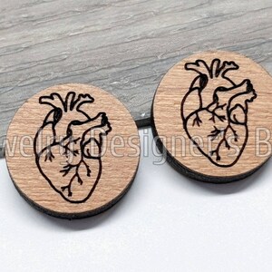 14mm Anatomisch Hart Hout Cabochons - Hart Houten Versieringen - Cherrywood Walnut Birch, Pick Color - Semi-Matte Vernis