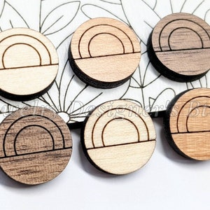 10mm gegraveerd hout Cabochons - Line Art houten versieringen - voor DIY Stud Oorbellen - Verschillende materiaalopties
