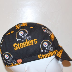 Cycling cap  NFL STEELERS  100% handmade  in USA  size L M S
