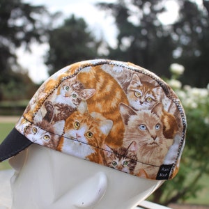 cycling cap beautiful cats handmade in USA