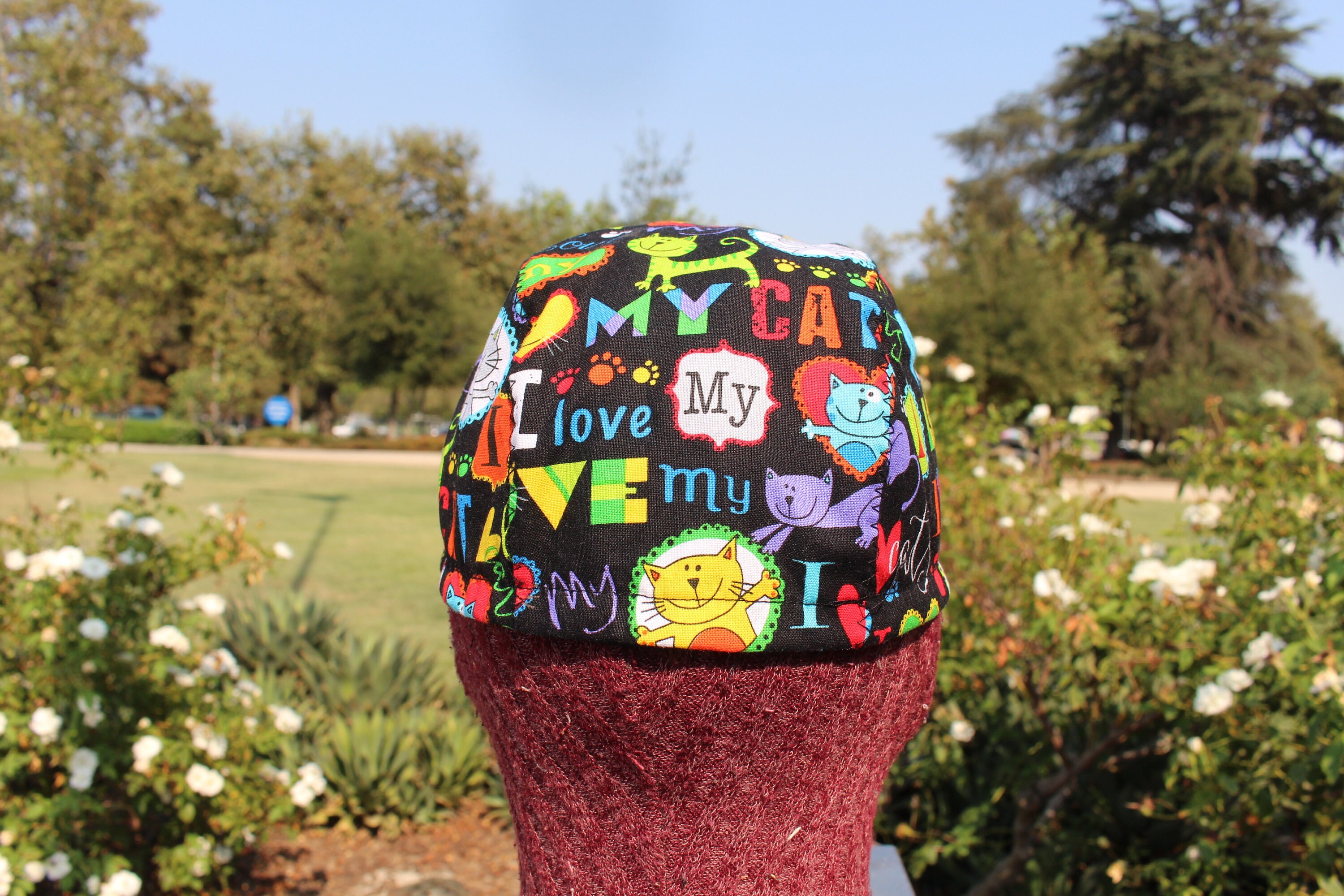 Cycling cap i love my cat 100 cotton handmade in USA M L Etsy