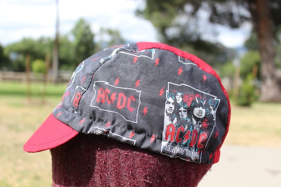 Cycling Cap AC DC Rock Band 100 Cotton Fabric Handmade in USA Size L M S Etsy