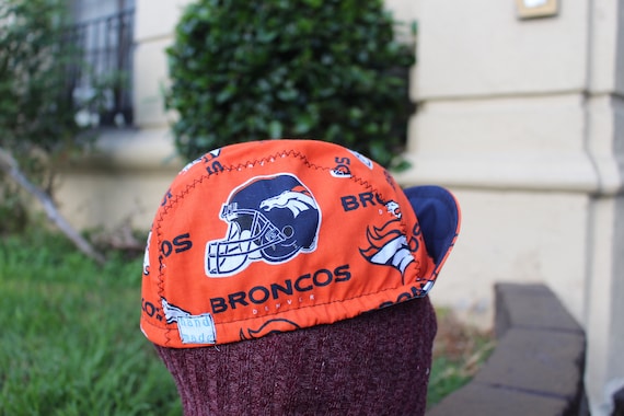 Cycling Cap Cotton Print NFL Denver Broncos 100 HANDMADE Size L M Etsy