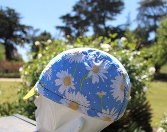 Cycling cap daisy flower  handmade in USA M L S