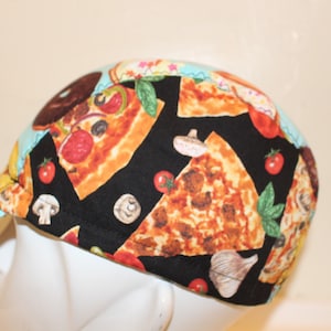 Cycling cap pizza hot dog donuts 100% handmade  in USA  size L M
