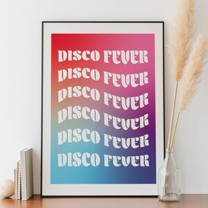 Disco Fever | Printable Wall Art, Cute Trendy Decor, Wall Art Disco, Groovy Poster, Disco Poster, Disco Party Decor Artwork, Disco Art