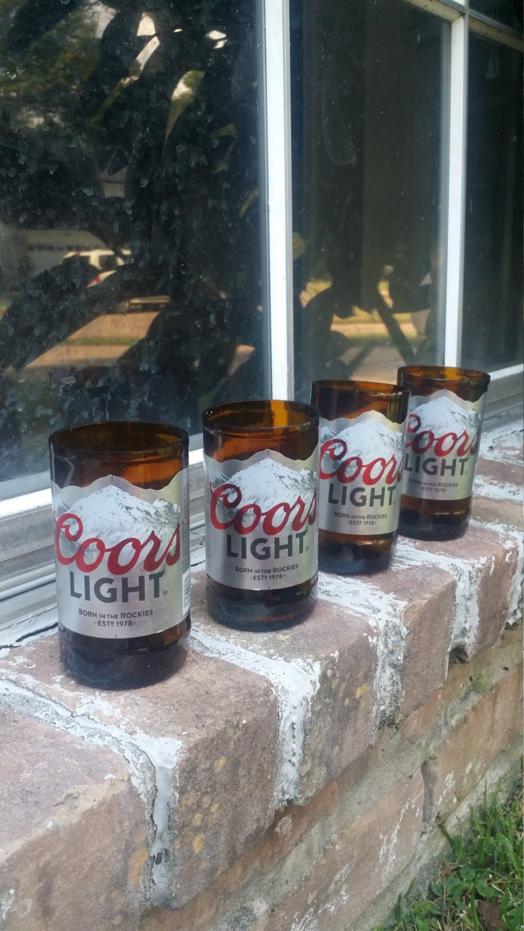 Set of 4 Upcycled Coors Light Glasses Etsy