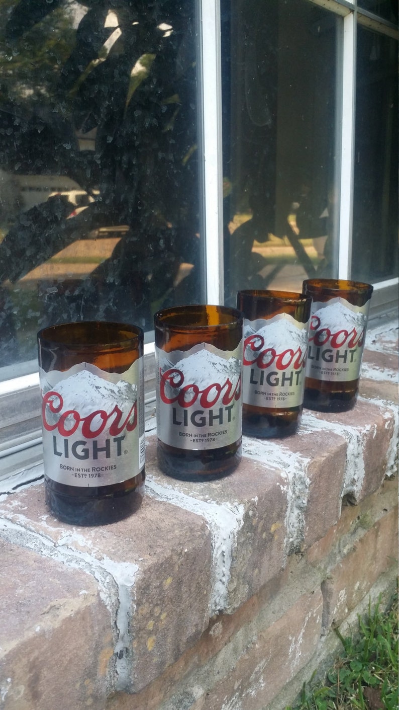 Set of 4 Upcycled Coors Light Glasses Etsy