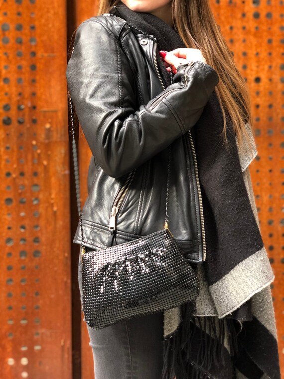 black sequin crossbody bag