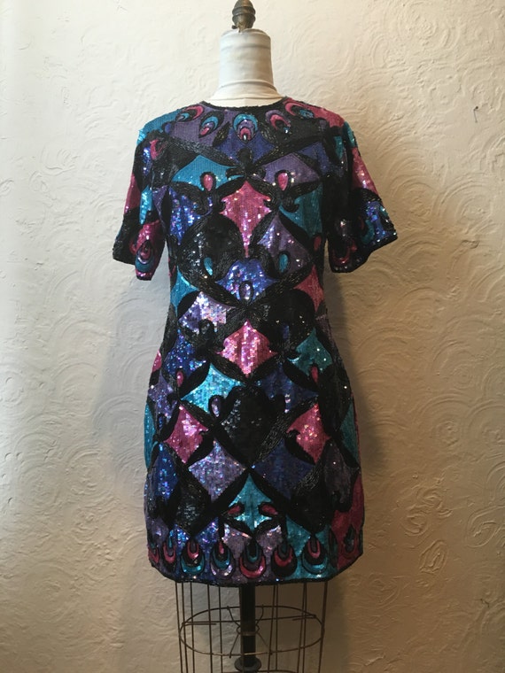 Vintage Dress- Gorgeous Sequins 80's Dress