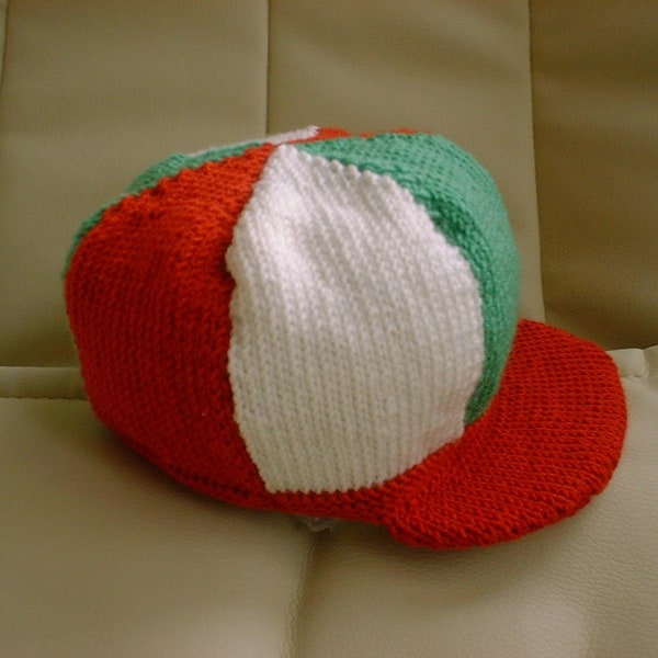 Pdf Knitting Pattern Baby Baseball Cap Hat 0-3 months by Angela Turner