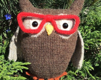 PDF KNITTING PATTERN Oswald Owl Woodland Animal by Angela Turner