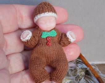1:6 KNITTING PATTERN pdf baby doll Christmas Pudding Suit to fit Zuru My Mini Baby Barbie/Skipper Baby