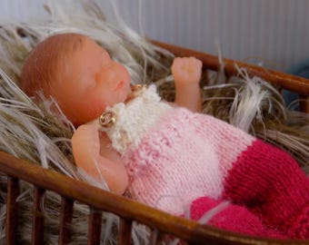 1:6 KNITTING PATTERN pdf baby doll dungarees to fit Zuru My Mini Baby Barbie/Skipper Baby