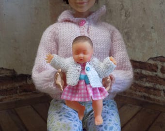 1:6 KNITTING PATTERN pdf baby doll cardi to fit Zuru My Mini Baby Barbie/Skipper Baby