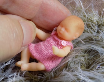 1:12 Pdf Knitting Pattern for pinafore to fit new born doll's house baby doll by Angela Turner