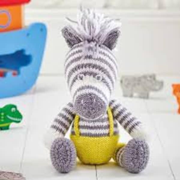 Pdf KNITTING PATTERN Ziggy Zebra Toy by Angela Turner