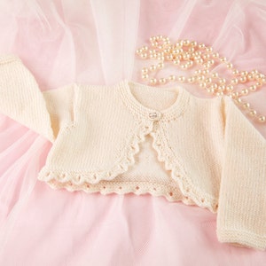 Pdf Knitting Pattern for baby bolero by Angela Turner