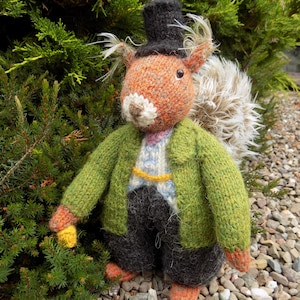 Pdf Knitting Pattern for Mr Squirrel toy by Angela Turner