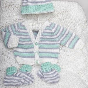 Pdf Knitting Pattern Download for Premature Baby Cardi, Hat, Booties ...