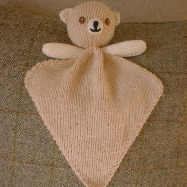 Pdf Knitting Pattern for Teddy Comforter Toy by Angela Turner Etsy