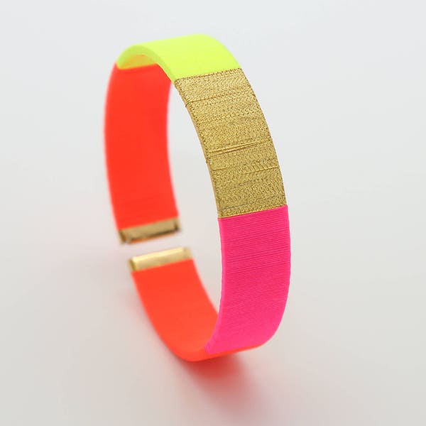 Bracelet Jonc Gift Friend - Jonc Rose Fluo - Jewel Gift Family - Jewel Gift Neon - Gift Idea her - Bracelet woven hand - Lilie & Koh