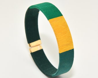 Green Jonc Bracelet - Mom Fete Gift - Fir Green Bracelet - Khaki Green Bracelet - Green Rush Gift - Green Friendship Bracelet - Lilie & Koh