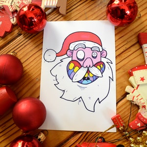 Geïllustreerde pOsTale CaRte // faiT mAin // "SANTA CLAUS"